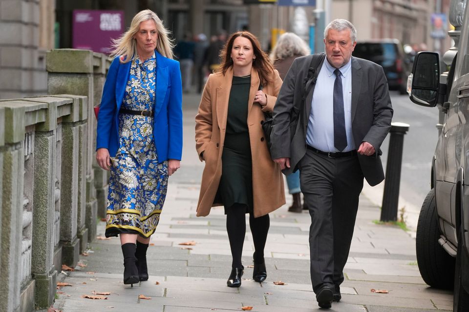 People & Culture director Aoife Rafferty (left) and FAI president Paul Cooke arrive at Leinster House, for an appearance before the Sports Committee on the Football Association of Ireland (FAI) safeguarding procedures. Photo: PA